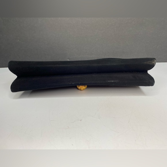 Vintage 1960's Coblentz Original Black Suede Purse Bag 9x 5.5 x2 Artichoke Clasp - Picture 5 of 14